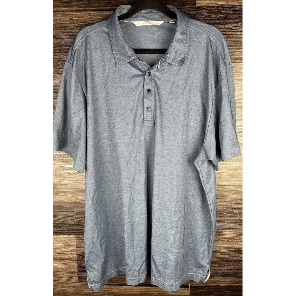 Travis Mathew Mens Gray Short Sleeve 4 Button Golf Polo Shirt Size XXL